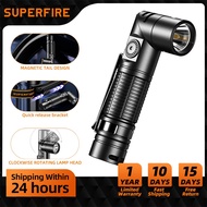 SUPERFIRE G19-S Magnetic Rechargeable Flashlight with Magnet Adjustable Base Magnetic tail design 90