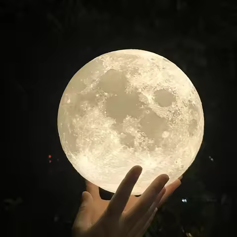 3D Printed Moon Lamp LED 16 Colors Rechargeable Night Light Touch The Moon Children's Night Light Ho