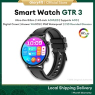 Gioryflt Bluetooth Smart Watch Women Original AMOLED AOD IP68 Waterproof 5Day Large Battery GTR3 spo