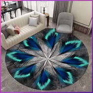 HKStorage พรมวงกลมนุ่มพรมอินเดีย Mandalaพรม3D พรม Deepavaliพรม Rangoli Kolamวัตถุตกแต่งบ้านห้องนั่งเ