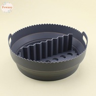 PEWANYMX Air Fryer Baking Basket, Foldable Round Air Fryer Baking Pan, Household Silicone with Dividing Pad Heat Safe Air Fryer Liner Home Use