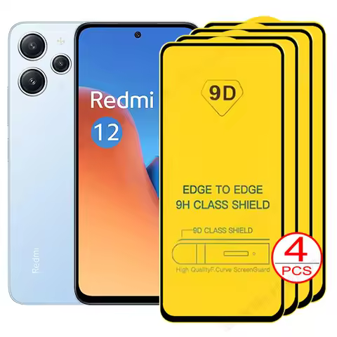 4PCS 9D Glass For Xiaomi Redmi 12 12C 10C 10A 10 9 9A 9C A1 A2 Plus 13C Screen Protectors Redmi Turb