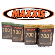 Maxxis Ultralight Bicycle Tube 700X23C/32C &amp; 20X1.3/1.5 &amp; 20X1 1/4-1 3/8/35mm/48mm/60mm/80mm FV Welter Weight Tube