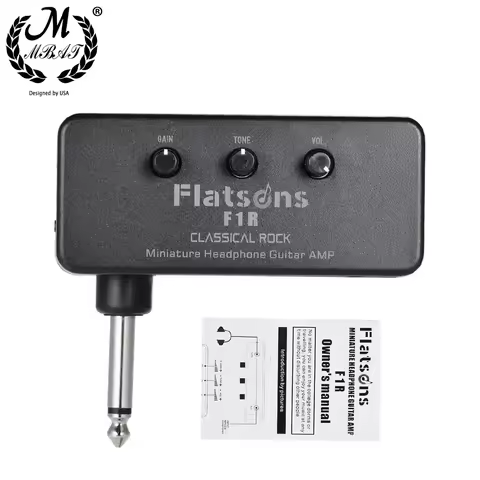 Mini Headphone Guitar Bass Amplifier F1R Headphone Amp with 3.5mm Headphone Jack AUX Input Plug Guit