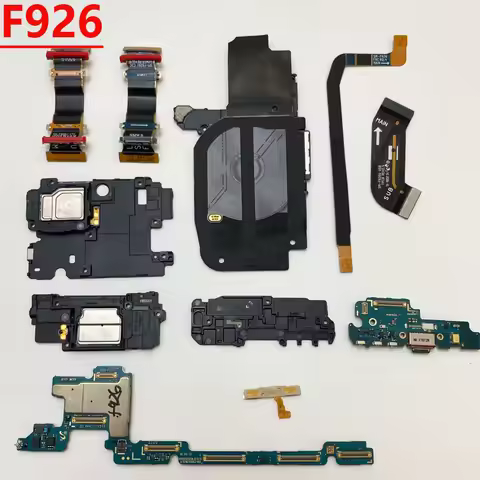NFC Coil Dock Charging Port Board Main LCD Signal Flex Cable Volume Button Spin Axis For Samsung Gal