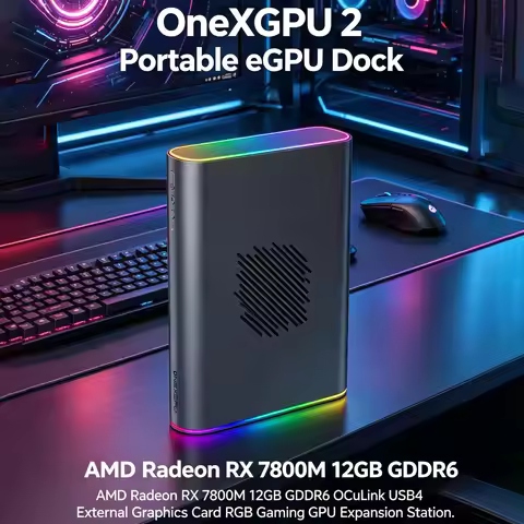 OneXGPU 2 Portable eGPU Dock AMD Radeon RX 7800M 12GB GDDR6 OCuLink USB4 External Graphics Card RGB 
