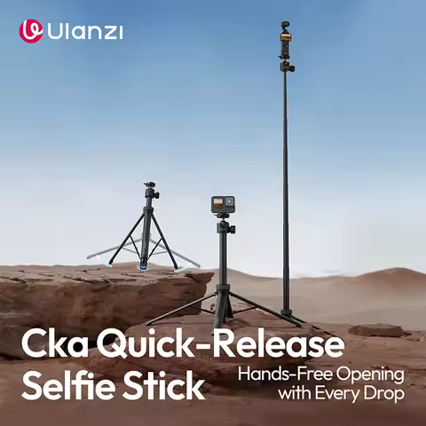 Ulanzi TT24 Cka Quick-Release Selfie Stick with 360° Ball Head for Action Cameras Smartphone Photogr