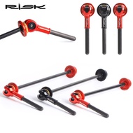 RISKMountain Bike Quick Release Rod Titanium Alloy Axis Carbon Fiber Titanium Shaft Road Bicycle Wheelset Flower-Drum Pu