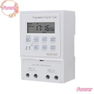 FOREVER Programmable Timer, AC 220V 30A Digital Timer Switch, Smart Home Microcomputer KG316T 1Min -
