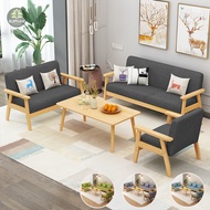 【Free Shipping】 RT Sofa Sofa Ruang Tamu Lazy Sofa Sofa 3 Seater Single Sofa Wood Fabric Sofa Solid N