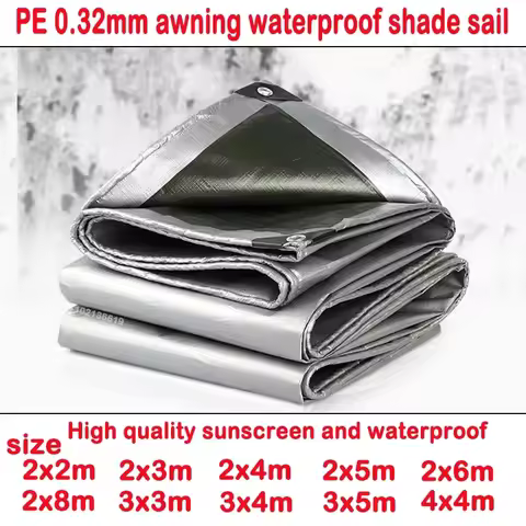0.32mm PE tarpaulin rain cloth outdoor garden plant shed boat car truck awning waterproof shade sail