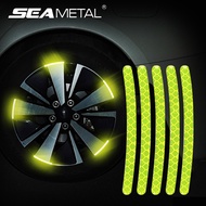 Car Wheel Hub Reflective Sticker Tire Rim Reflective Strips Luminous Sticker for Night Driving Car-S