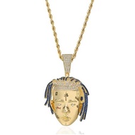 Personalized Rapper XXXTentacion Pendant Necklace Men Iced Out CZ Chains Hip Hop/Punk Gold Color Cha