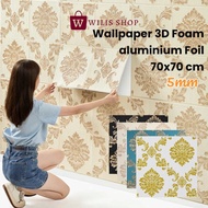 " Wallpaper 3D FOAM / Wallpaper Dinding 3D Motif Foam Batik Bunga