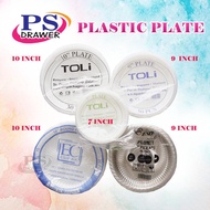 (7"/9"/10") Disposable Plastic Plate / Kenduri Catering Party Buffet / Pinggan Plastik