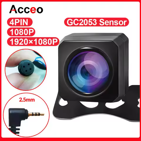 Acceo 1080P HD Waterproof Digital Signal 2.5MM 4 Pin Night Vision Rear View Camera With 6/10 Cable F