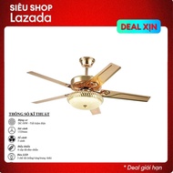 Quạt Trần Đèn pha lê trang trí Sải Cánh 1m35 Chạy Êm mà Mát