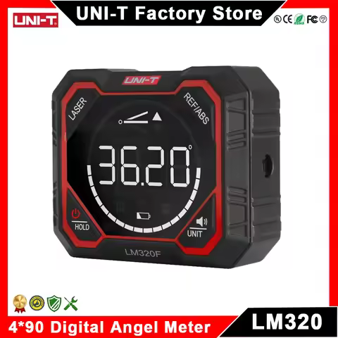 UNI-T LM320F/E/D Digital Inclinometer Laser Angle Meter High Precision 4x90° Relative & Absolute Mea