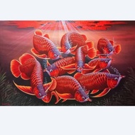 Lukisan Ikan Arwana Super Red