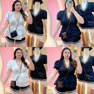 Lace Collar Shirt Bust 34-46 For Chubby Girls