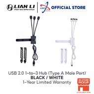 LIAN LI USB 2.0 1-to-3 Hub (Type A Male Port) - BLACK / WHITE