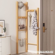 Solid Wood Corner Coat Rack Simple Floor-To-Ceiling Bedroom Hanging Clothes Hanger Household Living 