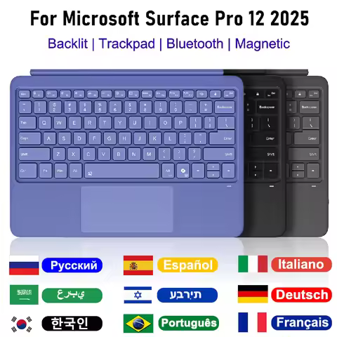 Backlight Bluetooth Keyboard For Microsoft Surface Pro 12 Inch,Keyboard Trackpad For Microsoft Surfa