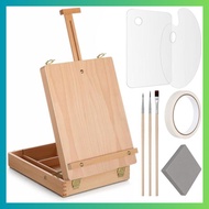 Art Easel Stand for Painting Set, Tabletop Easel Portable Adjustable Wooden Sketchbox for Beginners 