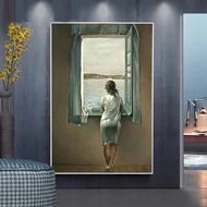 ⊕ Salvador Dali Woman at The Window Canvas Paintings Posters and Prints Wall Art Pictures for Living Room Decor (No Frame)