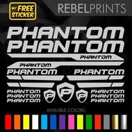 ♞,♘,♙PHANTOM Bike Frame Vinyl Sticker Decal for Mountain Bike and Road Bike and Fixie