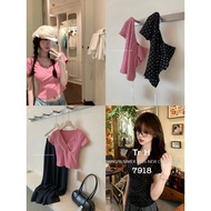 Ms 7918 V Neck Polka Dot Shirt