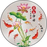 New Chinese Lotus Carp Pattern Kitchen Bathroom Waterproof Sticker Lotus Pattern Lotus Clean Filth T