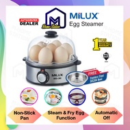 Milux Egg Steamer with Fry Egg Function Non-Stick Pan MES-380 Egg Boiler Egg Cooker Pengukus Telur  