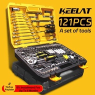 【KEELAT】121pcs Ratchet wrench multifunctional toolbox Steel home toolbox Combination Hardware combin