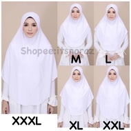 (BORONG) Tudung Sarung Mosscrepe Putih Borong SS/M/L/XL/XXL/2XL/XXXL/3XL 4XL 5XL