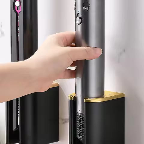 A04R Wall Mount Holder for Dyson, Hair Dryer Holder, Universal Curling Iron Organizer Holder for Bat