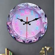 1pc Modern Silent Wall Clock With Sparkling Diamonds - Round Face Suitable For Bedroom, Living Room,
