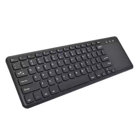 Black Wireless Portable Keyboard with Touchpad Easy Media Control Multi-Device Compatible for iPad 6