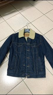 american eagle 羊羔絨 牛仔外套 xs 號