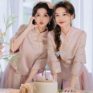 bridesmaid dress plus size bridesmaid dress New 2024 Autumn/Winter Chinese Style Bridesmaid Dress