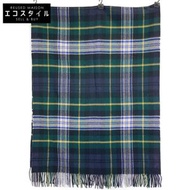 Johnstons 格紋 100% 羊絨大圍巾（二手）