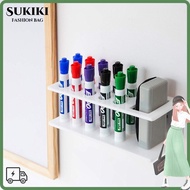 SUKIKII Pen Holder, Eraser holder 10 Slots Marker Holder Rack,  Wall Mounted Whiteboard Marker Acryl