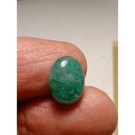 BATU ZAMRUD COLOMBIA ASLI 4.20 CT Natural Green Emerald Gemstone Cabochon Cut 12 X 10 X 4 MM + IKAT CINCIN