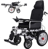 Lightweight for home use Foldable Heavy Duty Electric Wheelchair with Headrest Adjustable Backrest And Pedal Joystick Drive with Electric Power Or Use As Manual Wheelchair Black