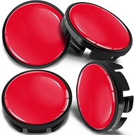4 x 65 mm Hub Caps, Wheel Hub Caps, Alloy Rims, Compatible with VW 3B7 601 171 / 6U7 601 171 Red CV 