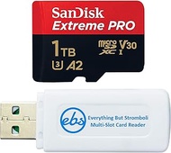 SanDisk Extreme Pro 1TB Micro SD Memory Card Works with Hero 12 Black GoPro Action Camera (SDSQXCD-1T00-GN6MA) Bundle with 1 Everything But Stromboli MicroSDXC &amp; SD Card Reader