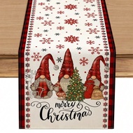 1pc Christmas Table Runner, Merry Christmas Snowflake Gnome Design For Dining Table, Kitchen, Party 