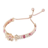 純銀八心八箭鋯石雙併手鍊 - 櫻花(金色)