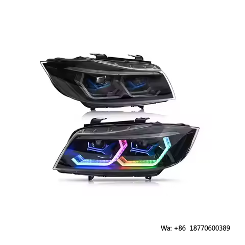 Autoy for 2005-12 BMW E90 Headlight 328i 335i 328xi 335d 335xi 4DR Sedan LED RGB Headlight for BMW E