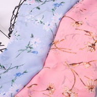Chiffon Yarn Printed Fabric Pastoral Flower Cloth Camisole Skirt Fabric Clothing Fabric Plant Flower Cloth Head [100 * 150cm]